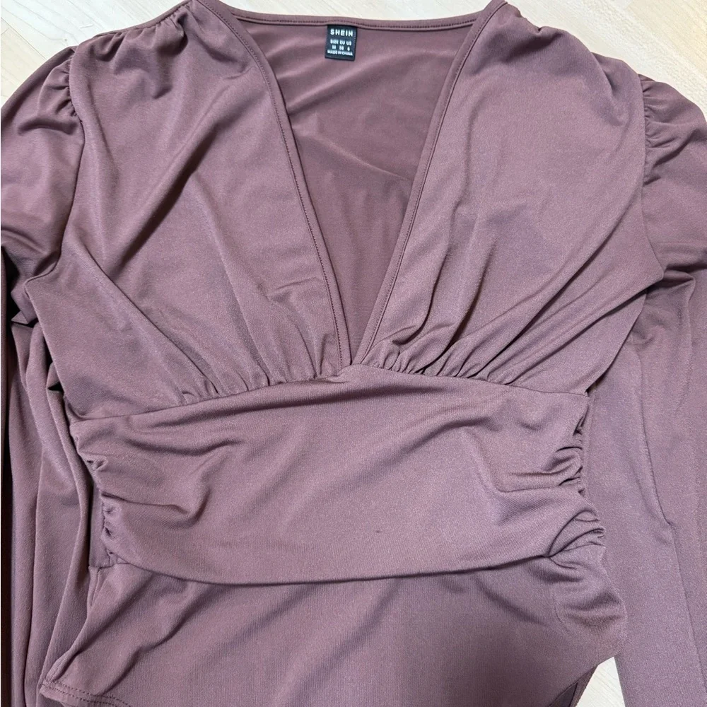 SHEIN Brown Long Sleeve Bodysuit - Picture 4 of 5
